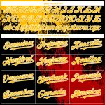 Personalized 3D Abstract Brush Stroke Baseball Jersey in Black Gold-Red Personalized Black Gold-Red 3D Abstract Brush Stroke