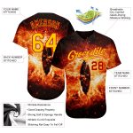 Personalized 3D Evil Eye Baseball Jersey - Black Gold Red Space Design Personalized Black Gold-Red 3D Burning Evil Eye In