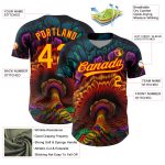 Personalized 3D Black Gold-Red Peacock Feather Baseball Jersey Personalized Black Gold-Red 3D Peacock Feather Baseball Jersey