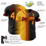 Custom Black and Gold-Red Baseball Jersey with Personalized Name and Number - Authentic Gradient Team Apparel Personalized