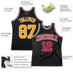 Personalized Black and Gold Red Basketball Jersey - Authentic Throwback Style Personalized Black Gold-Red Authentic Throwback