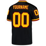 Custom Personalized Football Jersey with Black Gold Red Mesh - Authentic Throwback Team Jersey with Name and Number Personalized