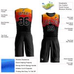 Personalized Basketball Jersey, Black Gold-Red Round Neck Sublimation Suit Personalized Black Gold-Red Round Neck Sublimation