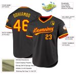 Custom Black and Gold Red Throwback Baseball Jersey Personalized Design Personalized Black Gold-Red Throwback Baseball Jersey