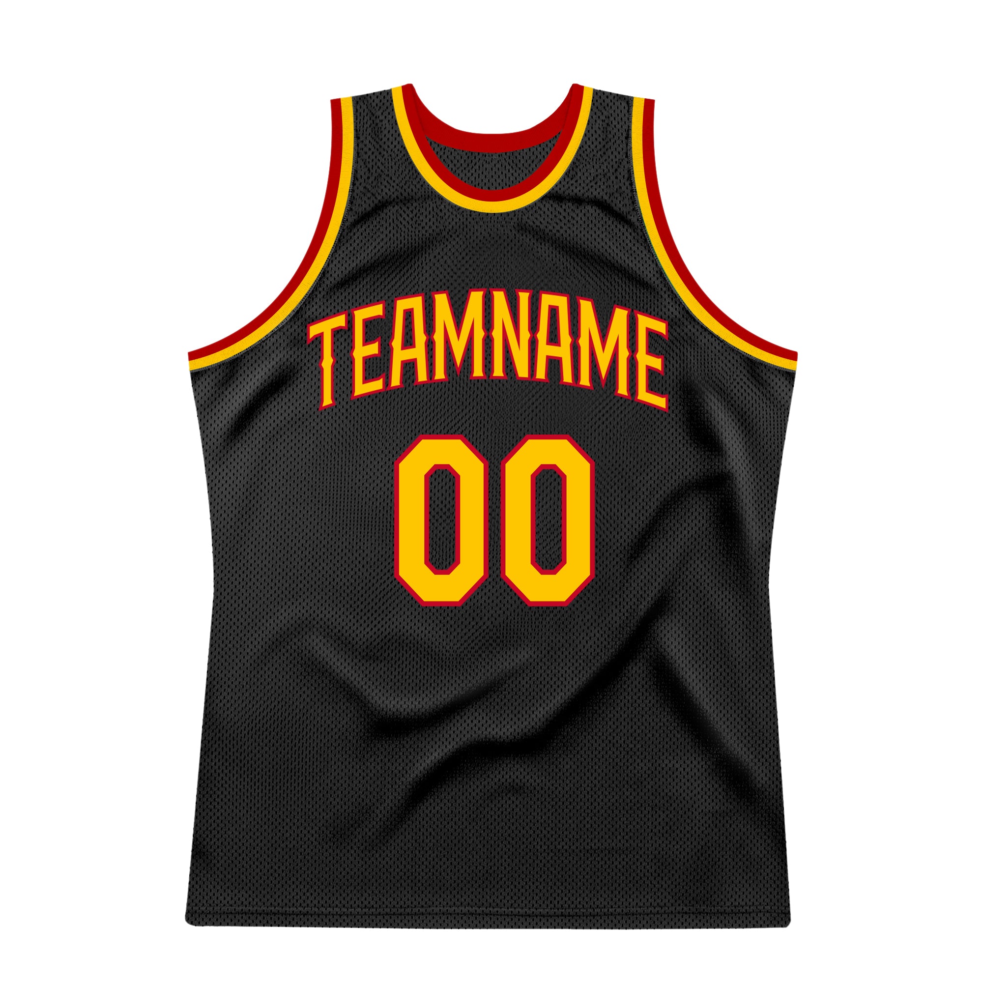 Personalized Black and Gold Red Basketball Jersey - Custom Throwback Sports Apparel Personalized Black Gold-Red Throwback - Image 7