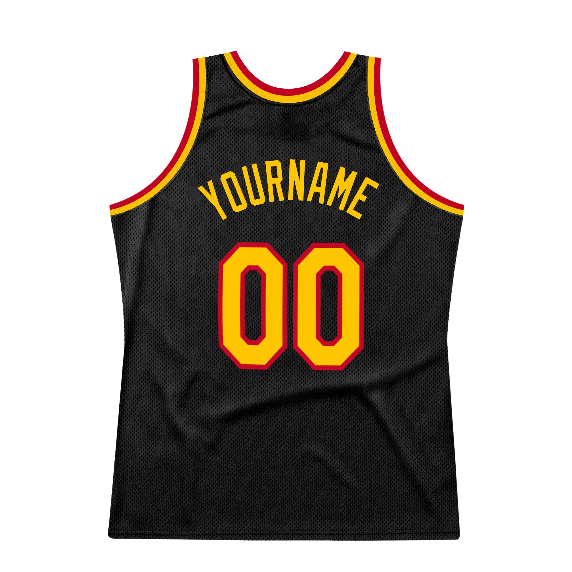 Personalized Black and Gold Red Basketball Jersey - Custom Throwback Sports Apparel Personalized Black Gold-Red Throwback - Image 6