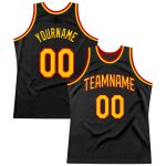 Personalized Black and Gold Red Basketball Jersey - Custom Throwback Sports Apparel Personalized Black Gold-Red Throwback
