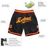 Personalized Basketball Shorts in Black Gold and Red Throwback Style Personalized Black Gold-Red Throwback Basketball Shorts
