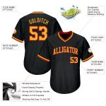 Personalized Black and Red Throwback Baseball Jersey Shirt - Rib-Knit Design Personalized Black Gold-Red Throwback Rib-Knit