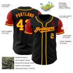 Personalized Two Tone Black Gold-Red Baseball Jersey for Men and Women Personalized Black Gold-Red Two Tone Baseball Jersey