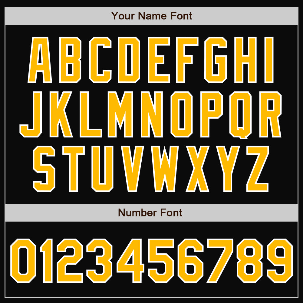 Personalized Black Gold-Royal Bomber Full-Snap Varsity Letterman Split Fashion Jacket Team Custom Name and Number Custom Black Gold Bomber Varsity Jacket with Name & Number - Full-Snap Letterman Fashion Jacket Personalized Black Gold-Royal - Image 5