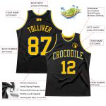 Custom Black Gold-Royal Basketball Jersey - Personalized Throwback Style Personalized Black Gold-Royal Throwback Basketball