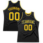 Custom Black Gold-Royal Basketball Jersey - Personalized Throwback Style Personalized Black Gold-Royal Throwback Basketball