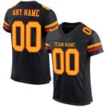 Personalized Authentic Football Jersey in Black Gold Scarlet Mesh for Custom Style Personalized Black Gold-Scarlet Mesh Authentic