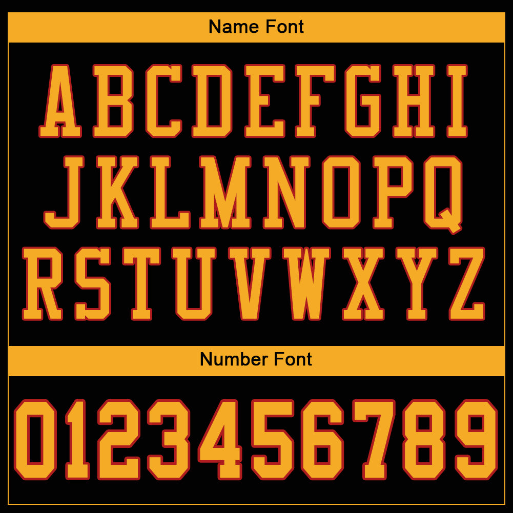 Personalized Black Gold-Scarlet Mesh Authentic Football Jersey Team Custom Name and Number Custom Black Gold-Scarlet Mesh Football Jersey with Personalized Name and Number - Authentic Team Jersey Personalized Black - Image 5