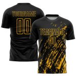 Personalized Black Gold Soccer Jersey - Custom Sublimation Uniform 3 Personalized Black Gold Sublimation Soccer Uniform Jersey