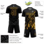 Personalized Black Gold Soccer Jersey - Custom Sublimation Uniform 3 Personalized Black Gold Sublimation Soccer Uniform Jersey