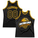 Personalized Black Gold Basketball Jersey - Custom Throwback Style for Fans Personalized Black Gold Throwback Basketball