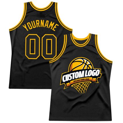 Personalized Black Gold Basketball Jersey - Custom Throwback Style for Fans Personalized Black Gold Throwback Basketball