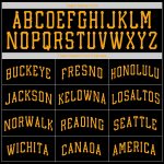 Personalized Black Gold Baseball Jersey Shirt - Rib-Knit Throwback Style Personalized Black Gold Throwback Rib-Knit Baseball