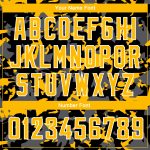 Custom Name and Number Basketball Jersey - Personalized Black Gold-White 3D Abstract Grunge Design Personalized Black Gold-White