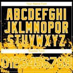 Custom Abstract Splash Grunge Art Black Gold-White Baseball Jersey | Personalized Team Name and Number Personalized Black