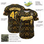 Custom Name Number Abstract Tiger Zebra 3D Pattern Baseball Jersey - Personalized Black White Design Personalized Black Gold-White