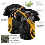Custom Personalized 3D Knight Hero Baseball Jersey in Black Gold-White Design with Name and Number - Authentic Team Apparel