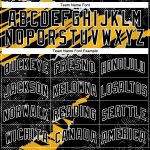 Custom Name and Number Basketball Jersey - Personalized 3D Torn Paper Style in Black Gold-White Design Personalized Black
