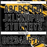 Custom Name and Number Basketball Jersey - Personalized 3D Torn Paper Style in Black Gold-White Design Personalized Black