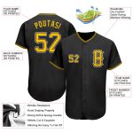 Personalized Authentic Black Gold-White Baseball Jersey for Customized Style Personalized Black Gold-White Authentic Baseball