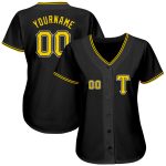Personalized Authentic Black Gold-White Baseball Jersey for Customized Style Personalized Black Gold-White Authentic Baseball