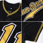 Personalized Authentic Black Gold-White Baseball Jersey for Customized Style Personalized Black Gold-White Authentic Baseball