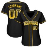 Personalized Black Gold White Baseball Jersey with Custom Name and Number - Authentic Drift Fashion Team Gear Personalized