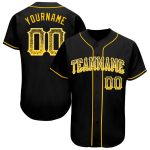 Personalized Black Gold White Baseball Jersey with Custom Name and Number - Authentic Drift Fashion Team Gear Personalized