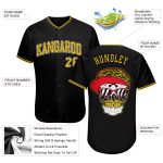 Personalized Skull Baseball Jersey - Custom Team Name & Number in Black Gold-White Authentic Design Personalized Black Gold-White