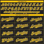 Custom Black Gold-White Softball Jersey with Personalized Name & Number - Authentic Team Apparel Personalized Black Gold-White