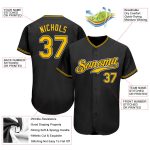Custom Black Gold-White Softball Jersey with Personalized Name & Number - Authentic Team Apparel Personalized Black Gold-White