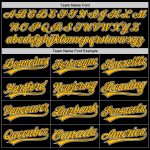 Custom Name and Number Black Gold-White Authentic Throwback Baseball Jersey - Personalized Team Jersey Personalized Black