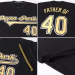 Custom Team Name and Number Black Gold-White Authentic Baseball Jersey Shirt Personalized Black Gold-White Authentic Throwback