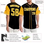 Personalized Two Tone Baseball Jersey - Black and White Authentic Sport Apparel Personalized Black Gold-White Authentic Two