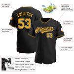 Personalized Black and Gold Baseball Jersey - Custom White Jersey for Adults Personalized Black Gold-White Baseball Jersey