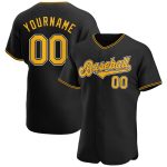 Personalized Black and Gold Baseball Jersey - Custom White Jersey for Adults Personalized Black Gold-White Baseball Jersey