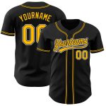Personalized Baseball Jersey for Men and Women - Black Gold and White Design, Custom Name, Style 20 Personalized Black Gold-White
