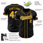 Personalized Baseball Jersey for Men and Women - Black Gold and White Design, Custom Name, Style 20 Personalized Black Gold-White