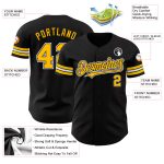 Personalized Black Gold White Baseball Jersey for Men | Custom Team Apparel 21 Personalized Black Gold-White Baseball Jersey