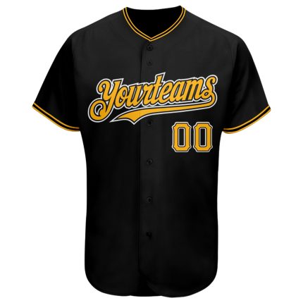 Personalized Black Gold White Baseball Jersey - Custom Team Jersey 22 Personalized Black Gold-White Baseball Jersey 22