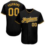 Personalized Black Gold White Baseball Jersey - Custom Team Jersey 22 Personalized Black Gold-White Baseball Jersey 22