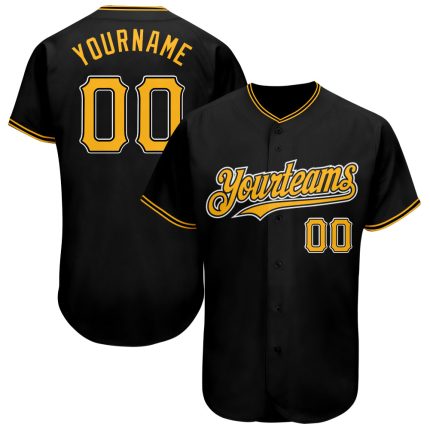 Personalized Black Gold White Baseball Jersey - Custom Team Jersey 22 Personalized Black Gold-White Baseball Jersey 22