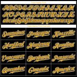 Custom Personalized Black and Gold Baseball Jersey Size 3 Personalized Black Gold-White Baseball Jersey 3